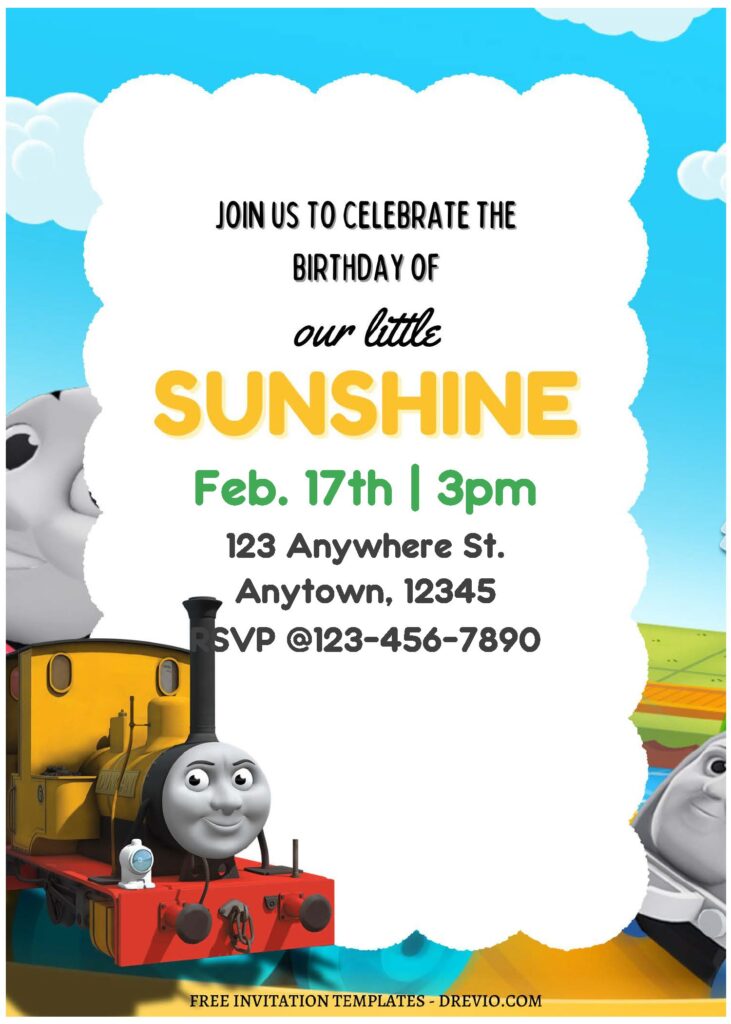 Invitation Template of (Free Editable PDF) Choo-Choo Thomas & Friends Birthday Invitation Templates 1