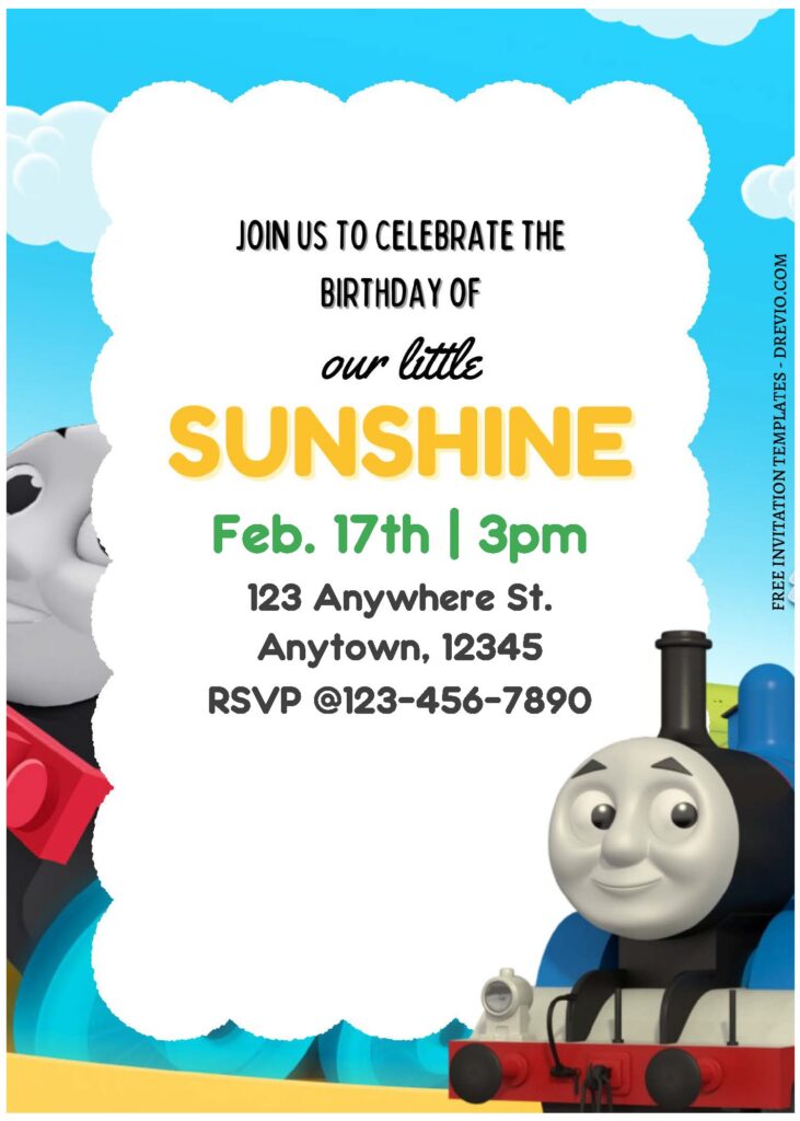 Invitation Template of (Free Editable PDF) Choo-Choo Thomas & Friends Birthday Invitation Templates 2