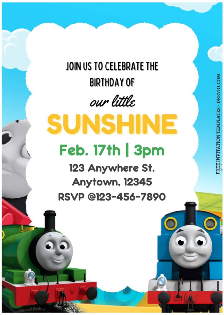 Invitation Template of (Free Editable PDF) Choo-Choo Thomas & Friends Birthday Invitation Templates 3