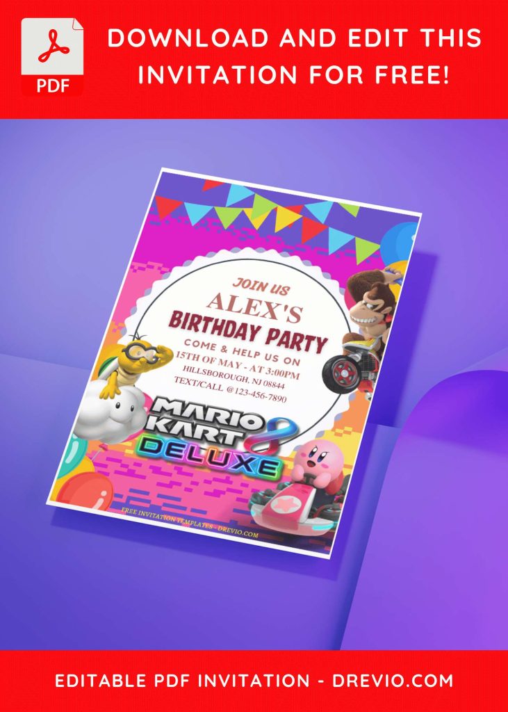 Invitation Template of (Free Editable PDF) Race Day Fun Mario Kart Birthday Invitation Templates 10