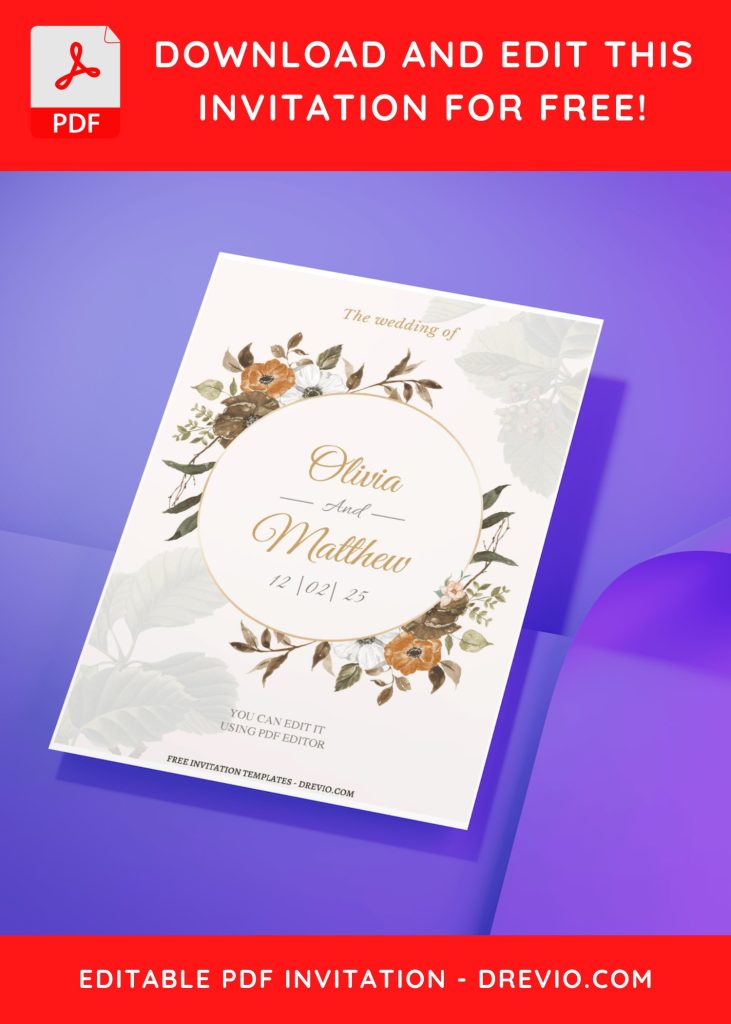 Invitation Template of (Free Editable PDF) Flowers And Promises Wedding Invitation Templates 10