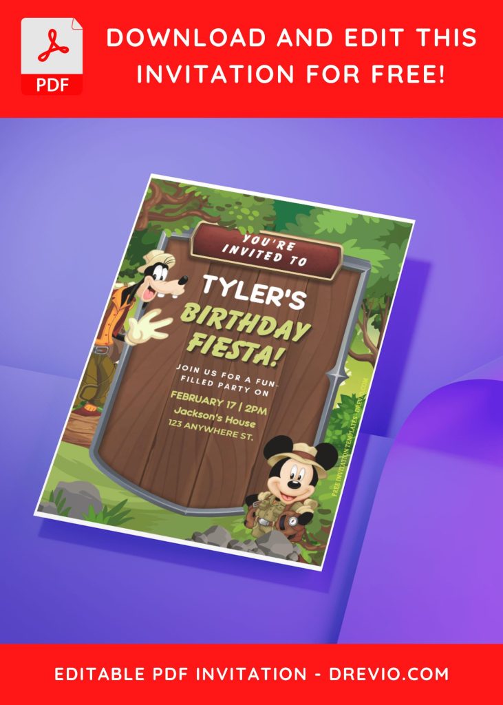 Invitation Template of (Free Editable PDF) Disney Mickey Mouse Birthday Invitation Templates 10