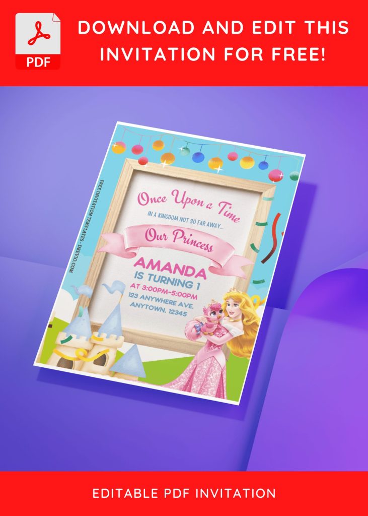 Invitation Template of (Free Editable PDF) Cute Disney Princess Celebration Birthday Invitation Templates 5