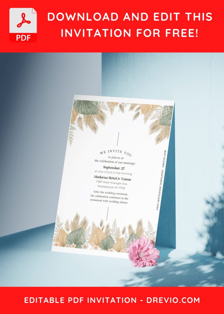 Invitation Template of (Free Editable PDF) Bohemian Bliss Wedding Invitation Templates 10