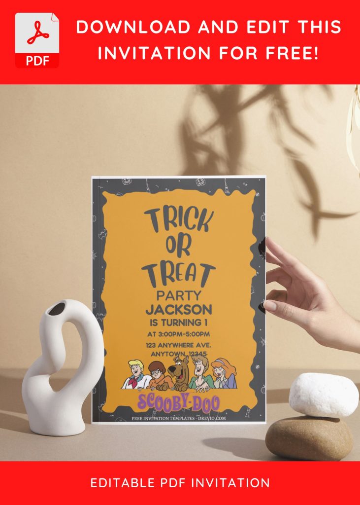 (Free Editable PDF) Scooby Dooby Doo Birthday Invitation Templates I
