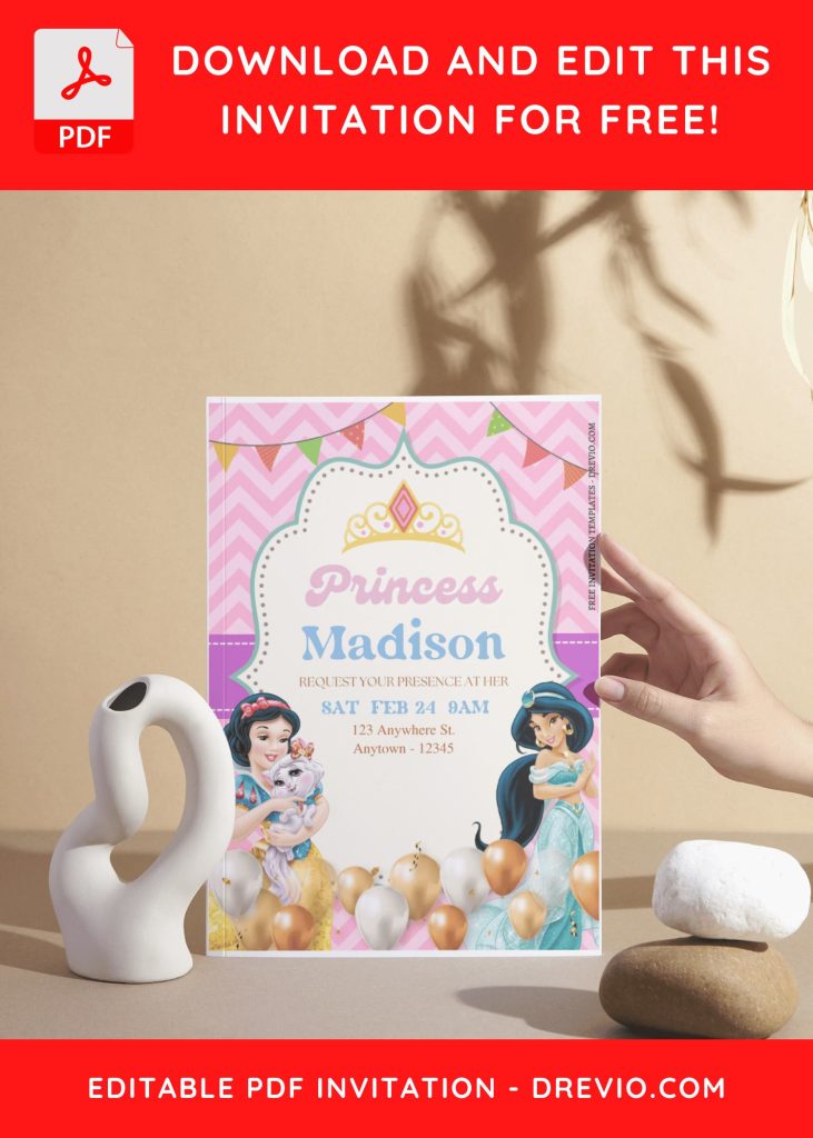 Invitation Template of (Free Editable PDF) Gorgeous Disney Princess Birthday Invitation Templates 9