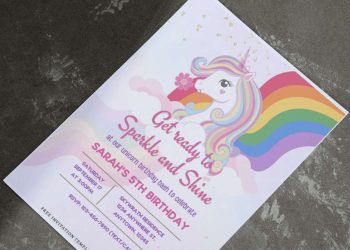 (Free Editable PDF) Sparkle & Shine Unicorn Birthday Invitation Templates