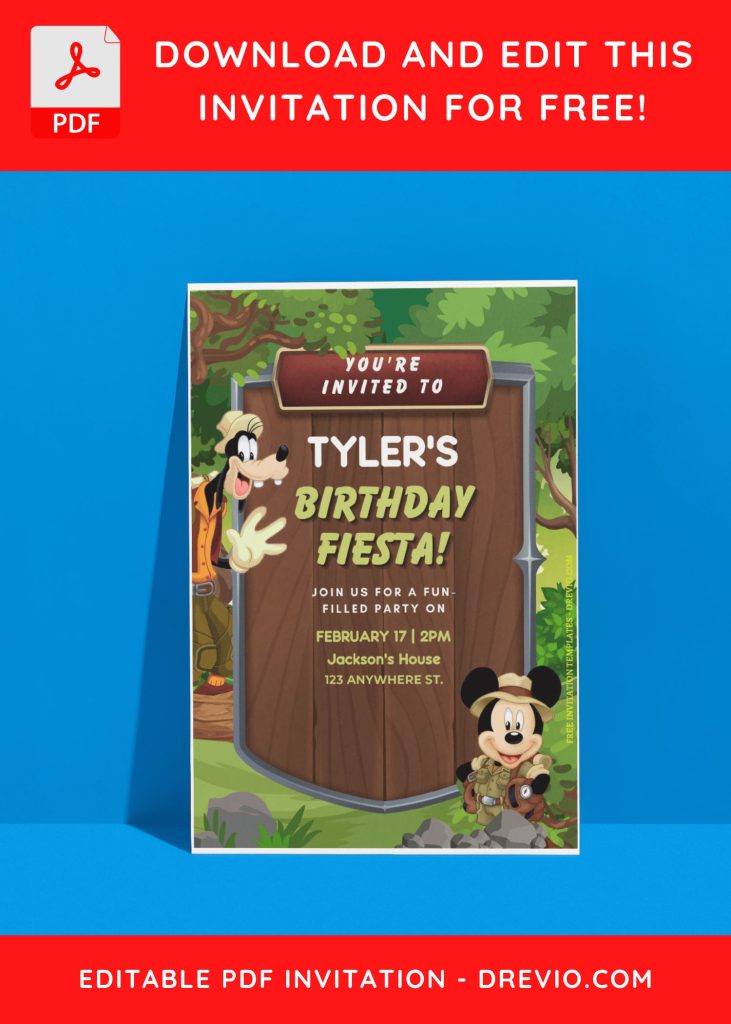 Invitation Template of (Free Editable PDF) Disney Mickey Mouse Birthday Invitation Templates 8