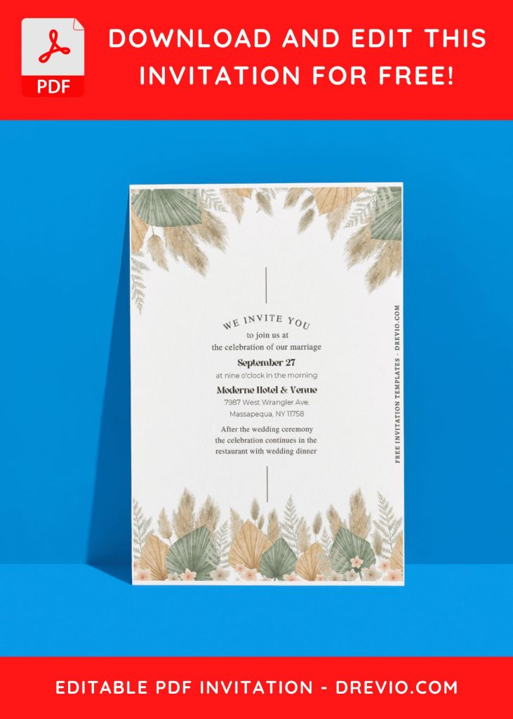 Invitation Template of (Free Editable PDF) Bohemian Bliss Wedding Invitation Templates 8