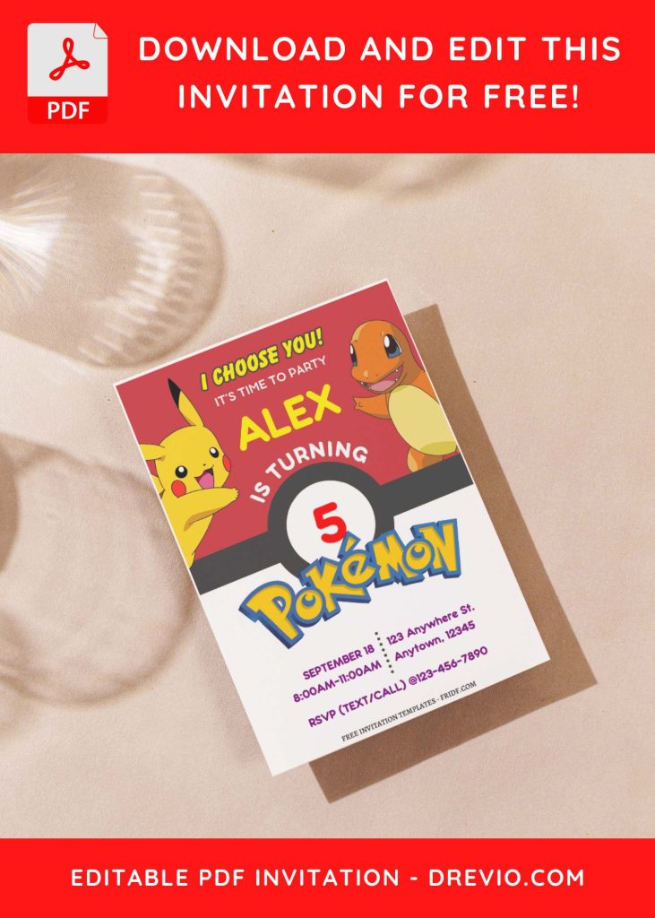 Invitation Template of (Free Editable PDF) Lovely Pokemon Faces Birthday Invitation Templates 1