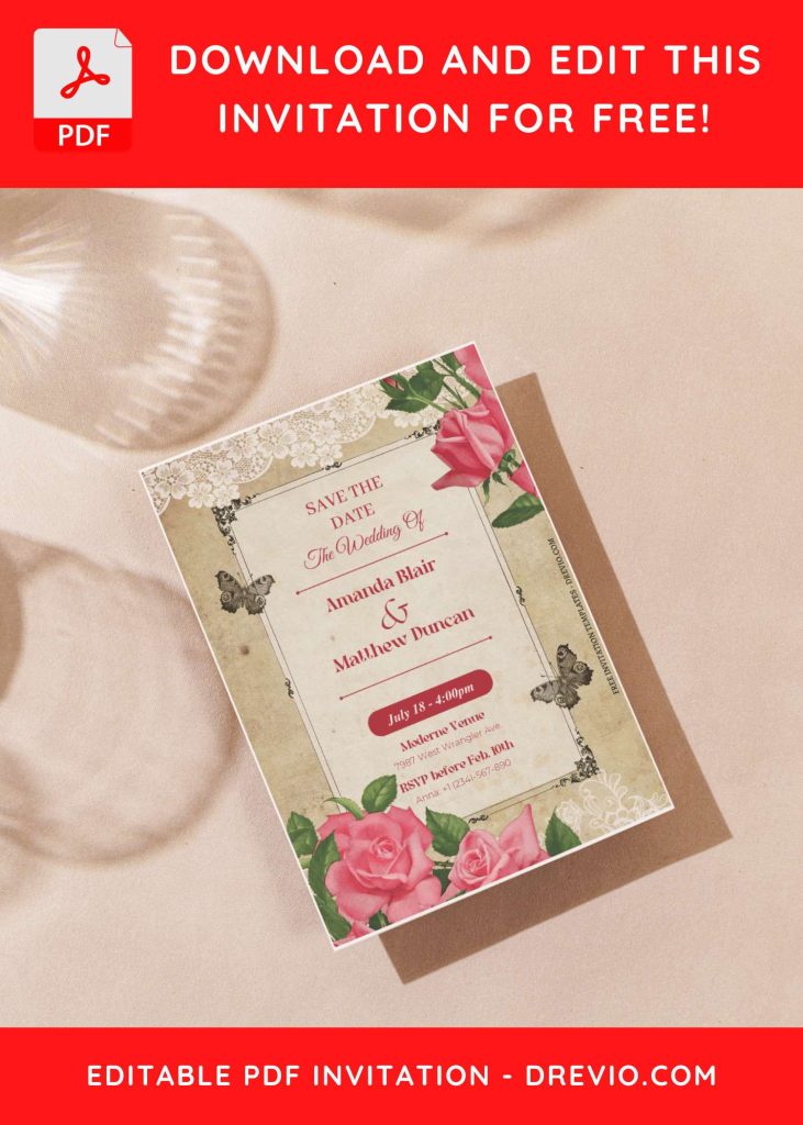 Invitation Template of (Free Editable PDF) Victorian Vows Wedding Invitation Templates 7