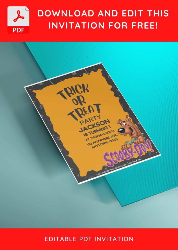 (Free Editable PDF) Scooby Dooby Doo Birthday Invitation Templates E