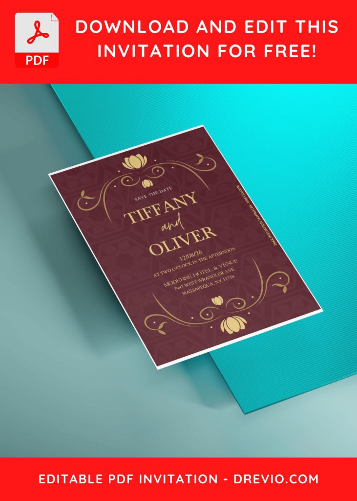 Invitation Template of (Free Editable PDF) Aesthetic Vintage Wedding Invitation Templates 5