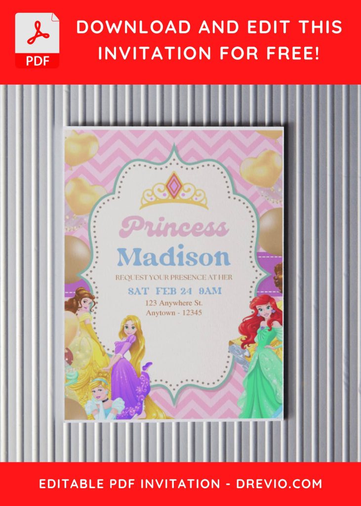 Invitation Template of (Free Editable PDF) Gorgeous Disney Princess Birthday Invitation Templates 4