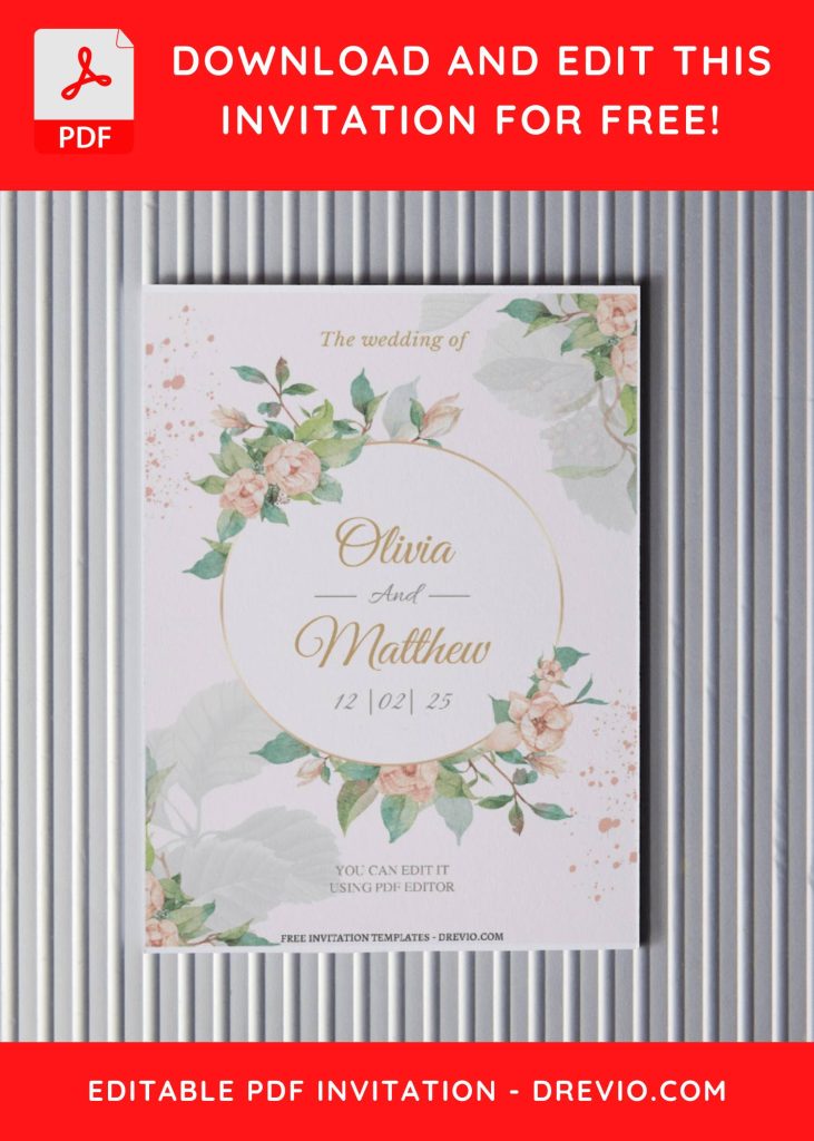 Invitation Template of (Free Editable PDF) Flowers And Promises Wedding Invitation Templates 4