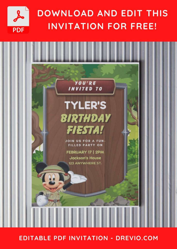 Invitation Template of (Free Editable PDF) Disney Mickey Mouse Birthday Invitation Templates 4