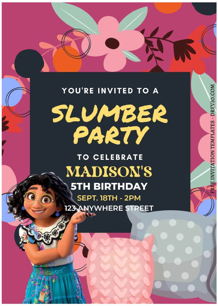 Invitation Template of (Free Editable PDF) Disney Encanto Slumber Birthday Party Invitation Templates 1