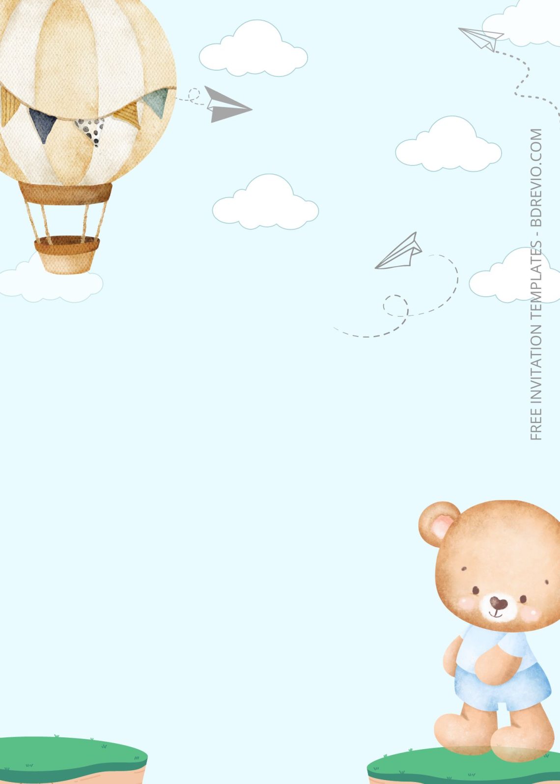 FREE Adorable Teddy Bear Baby Shower Invitation Templates