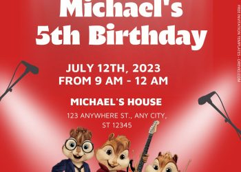 FREE Alvin & The Chipmunks Birthday Invitation Templates