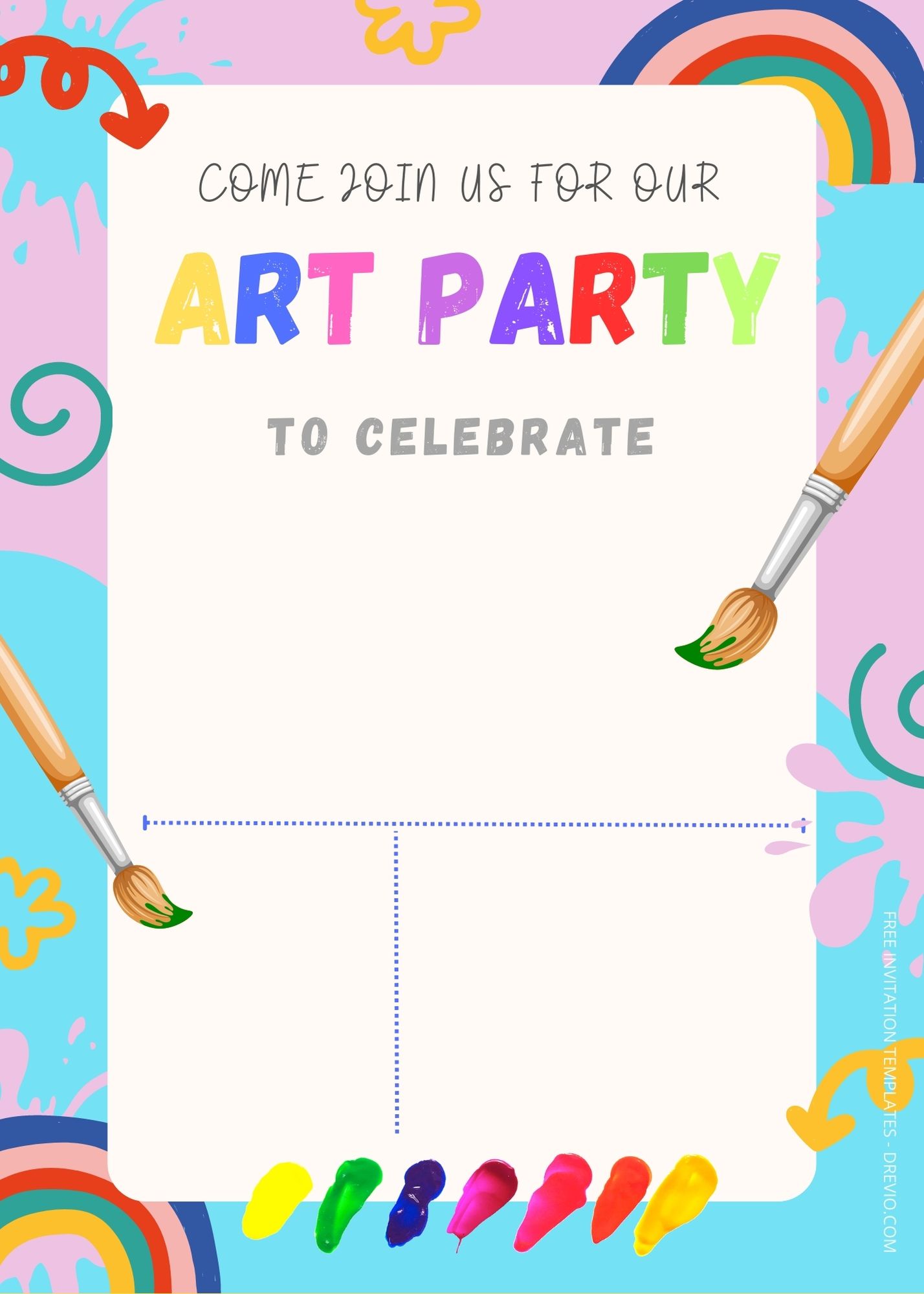 FREE Art & Craft Birthday Invitation Templates