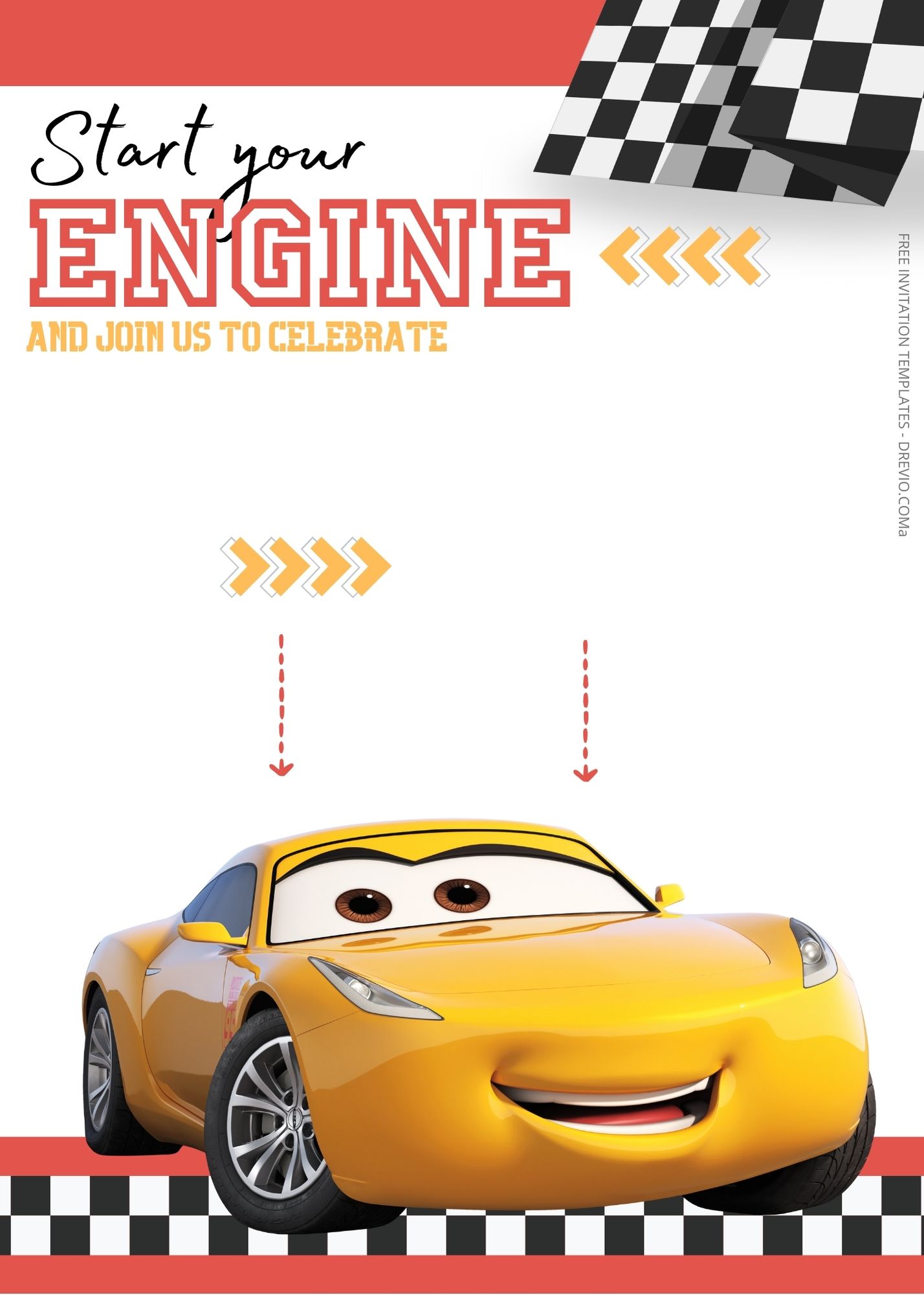 FREE Cars Birthday Invitation Templates