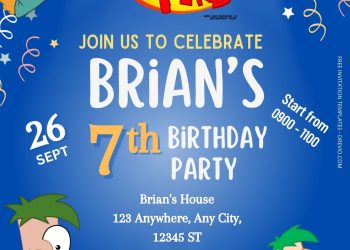 FREE Phineas & Ferb Birthday Invitation Templates