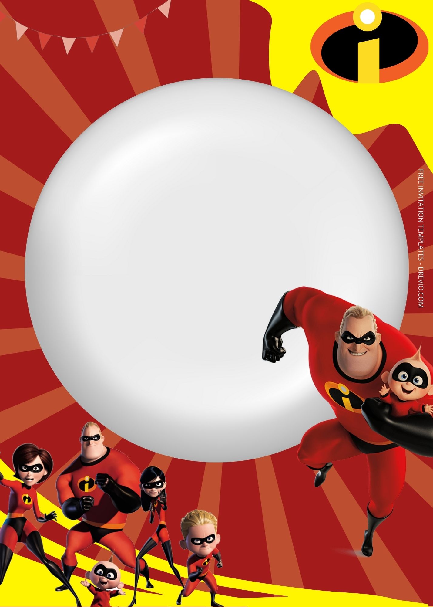 FREE The Incredibles Birthday Invitation Templates