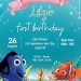 FREE Under The Sea Finding Nemo Birthday Invitation Templates