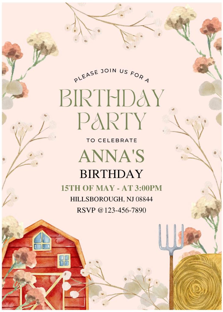 Invitation Template of (Free Editable PDF) Barnyard Farm Kids Birthday Invitation Templates 1