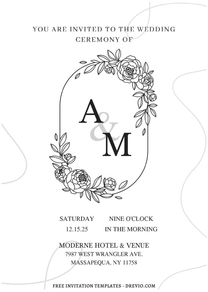 Invitation Template of (Free Editable PDF) Blooms And Letters Wedding Invitation Templates 3