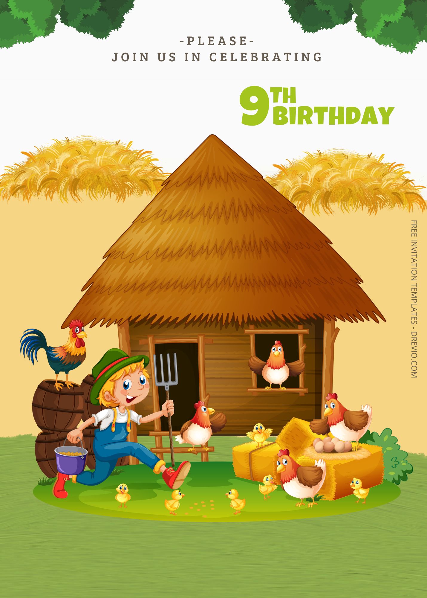 Free Farm Party Birthday Invitation Templates