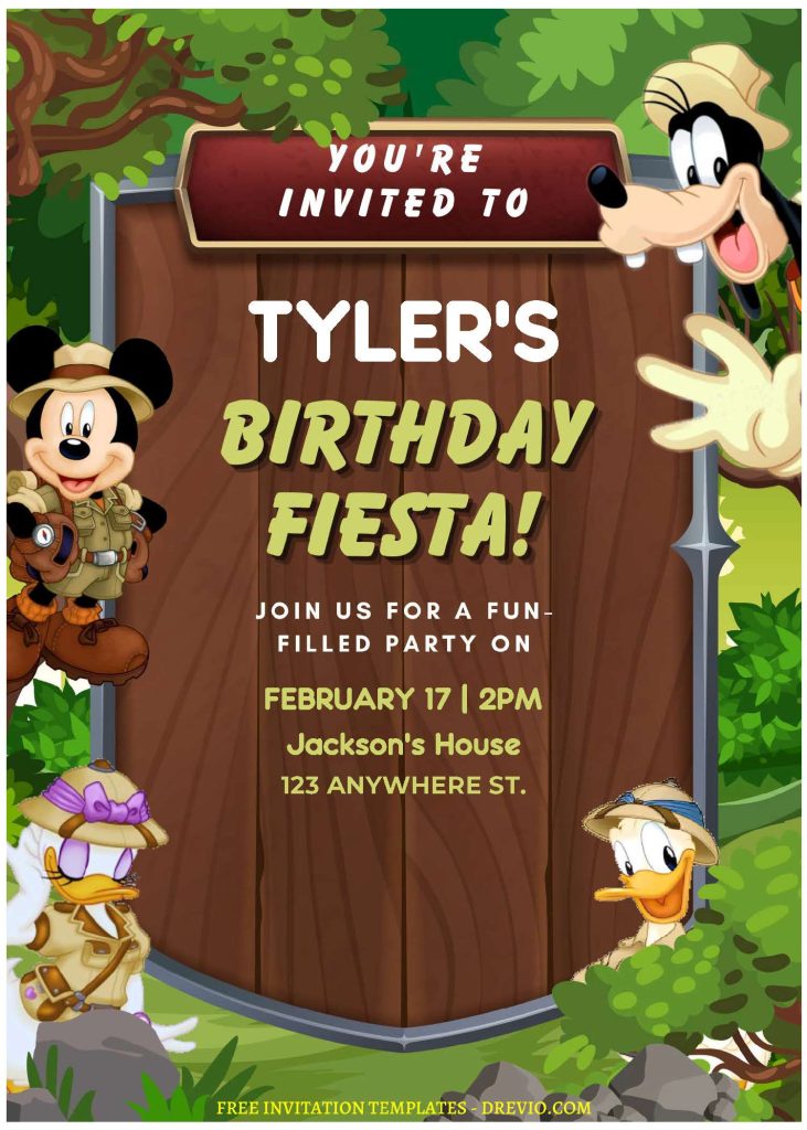 Invitation Template of (Free Editable PDF) Disney Mickey Mouse Birthday Invitation Templates 3