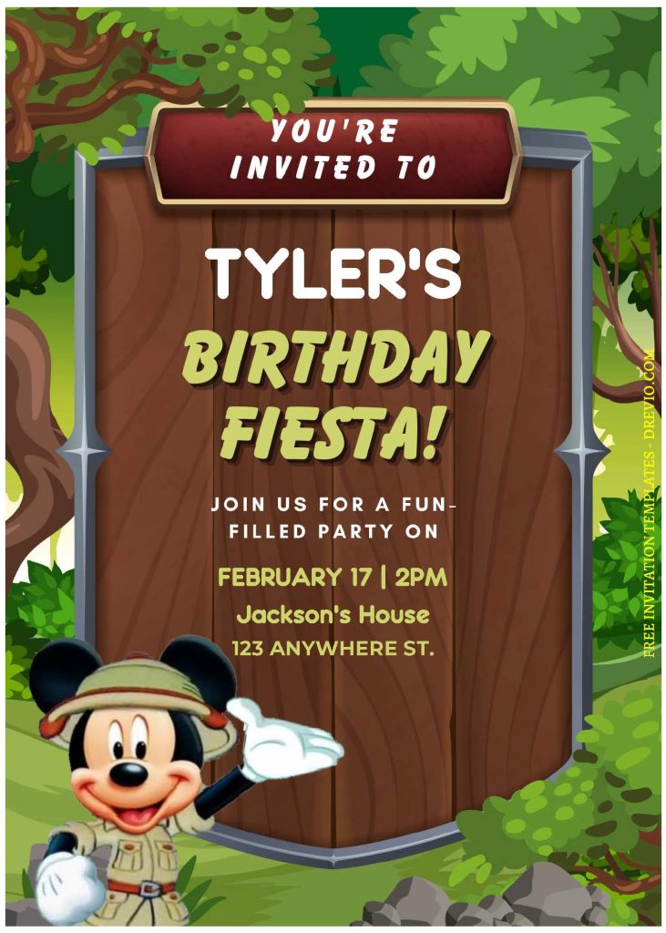 Invitation Template of (Free Editable PDF) Disney Mickey Mouse Birthday Invitation Templates 2