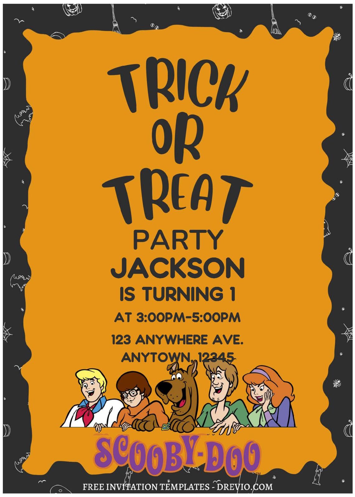 (Free Editable PDF) Scooby Dooby Doo Birthday Invitation Templates C