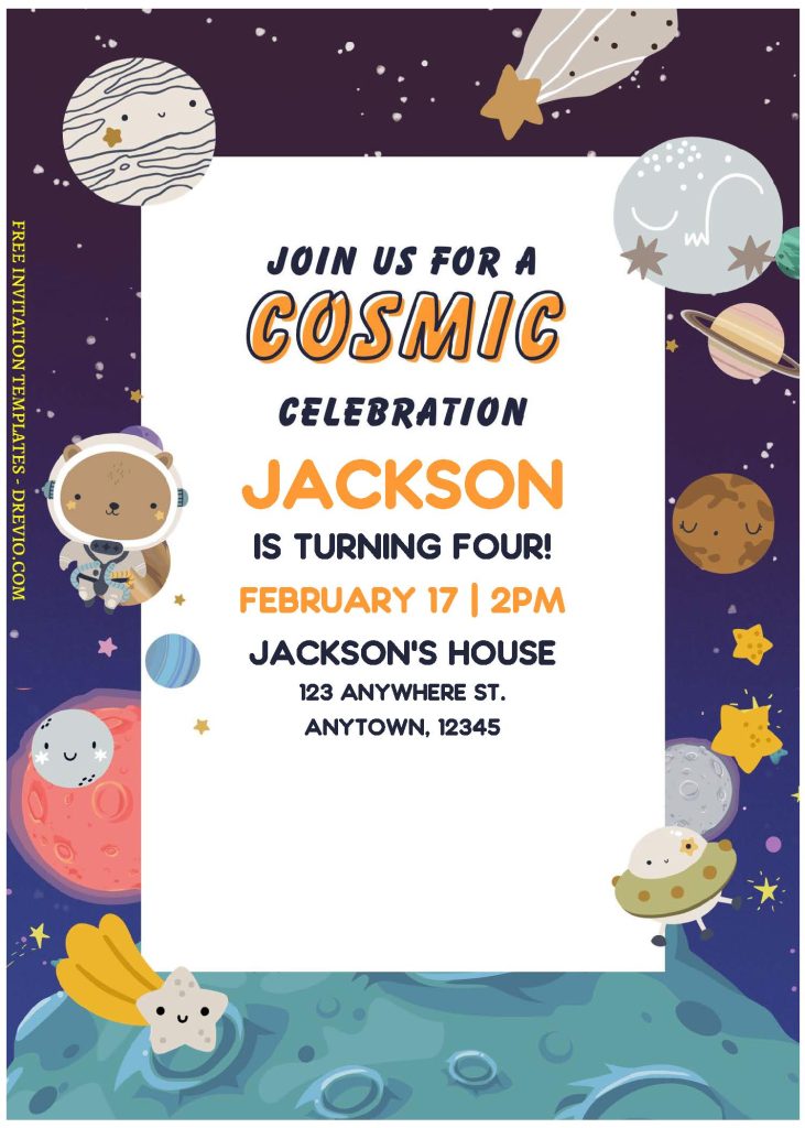 Invitation Template of (Free Editable PDF) Cosmic Birthday Bash Invitation Templates For Any Ages 1