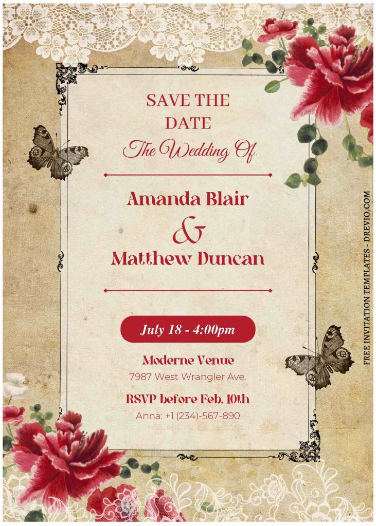 Invitation Template of (Free Editable PDF) Victorian Vows Wedding Invitation Templates 1