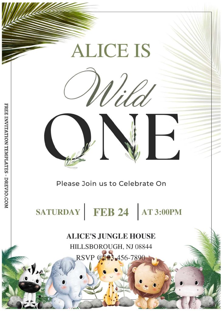 Invitation Template of (Free Editable PDF) Adorable Wild Ones Lion Birthday Invitation Templates 3