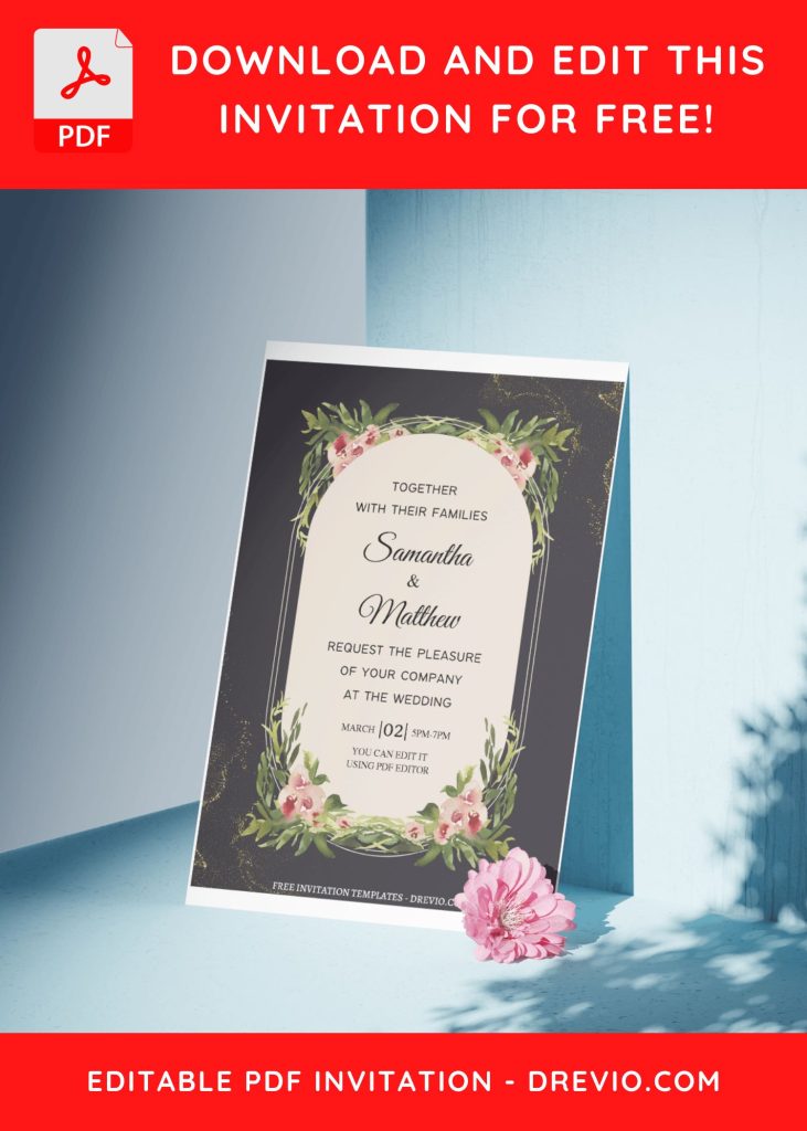 Invitation Template of (Free Editable PDF) Garden Whispers Wedding Invitation Templates 9