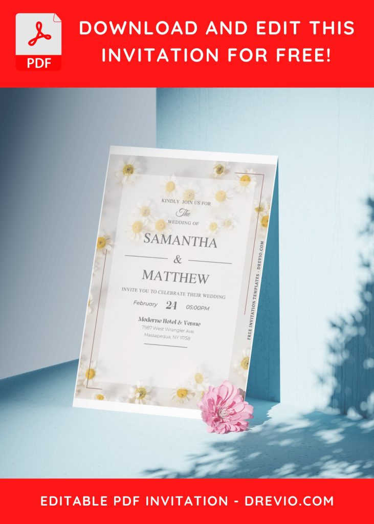 Invitation Template of (Free Editable PDF) Romantic Floral Reverie Wedding Invitation Templates 10