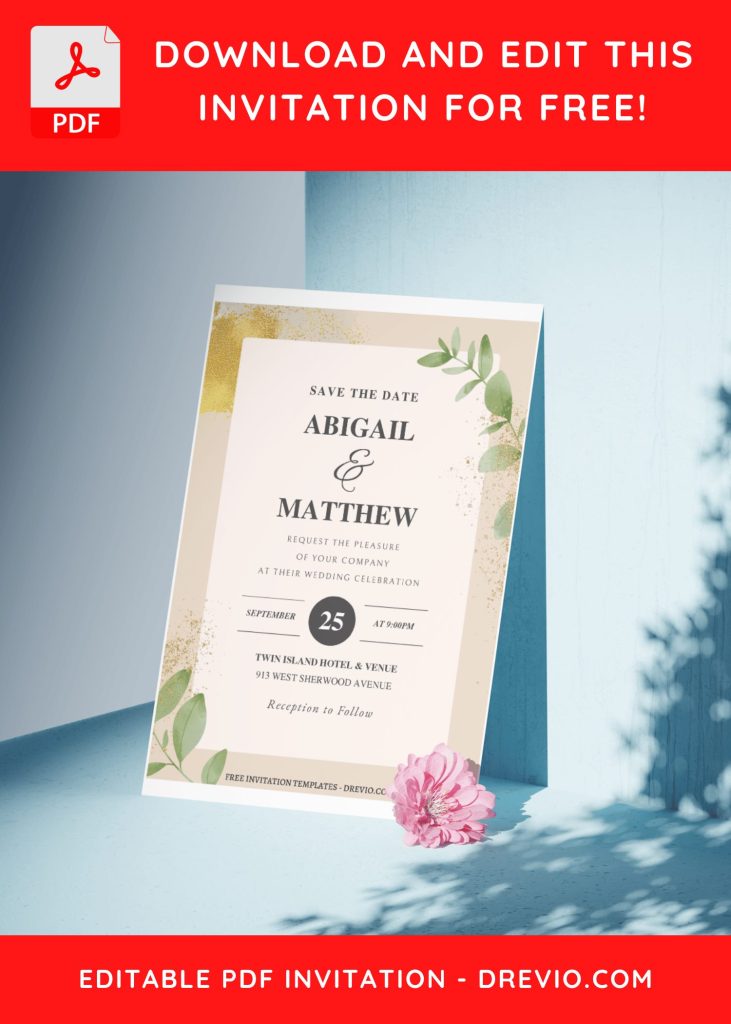 Invitation Template of (Free Editable PDF) Greenscape Romance Wedding Invitation Templates 7