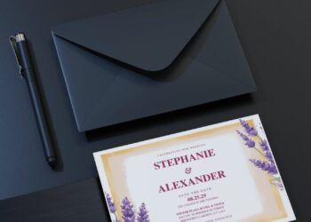 (Free Editable PDF) Lavender Serenity Wedding Invitation Templates C