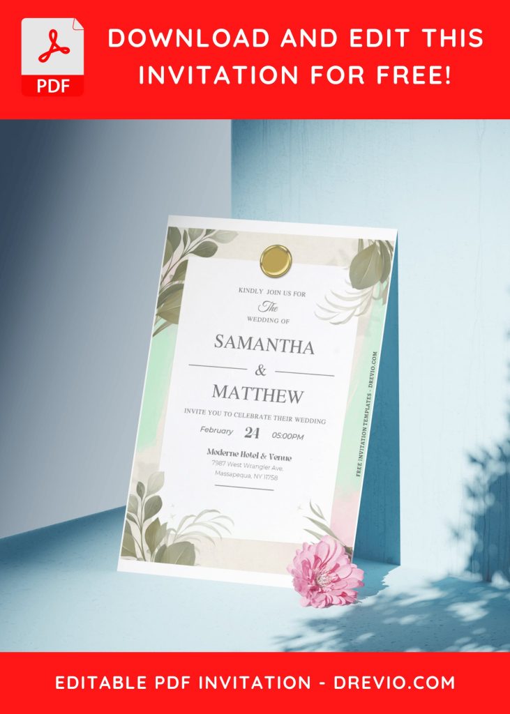 Invitation Template of (Free Editable PDF) Timeless Greenery Wedding Invitation Templates 10