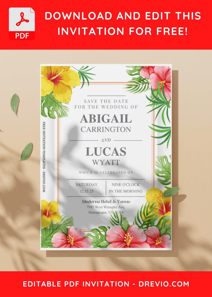 Invitation Template of (Free Editable PDF) Vibrant Garden Vows Wedding Invitation Templates 9