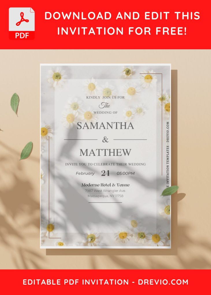 Invitation Template of (Free Editable PDF) Romantic Floral Reverie Wedding Invitation Templates 9