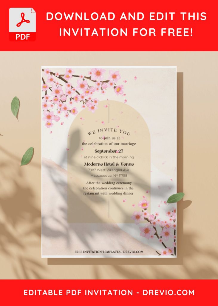 Invitation Template of (Free Editable PDF) Spring Serenity Wedding Invitation Templates 9