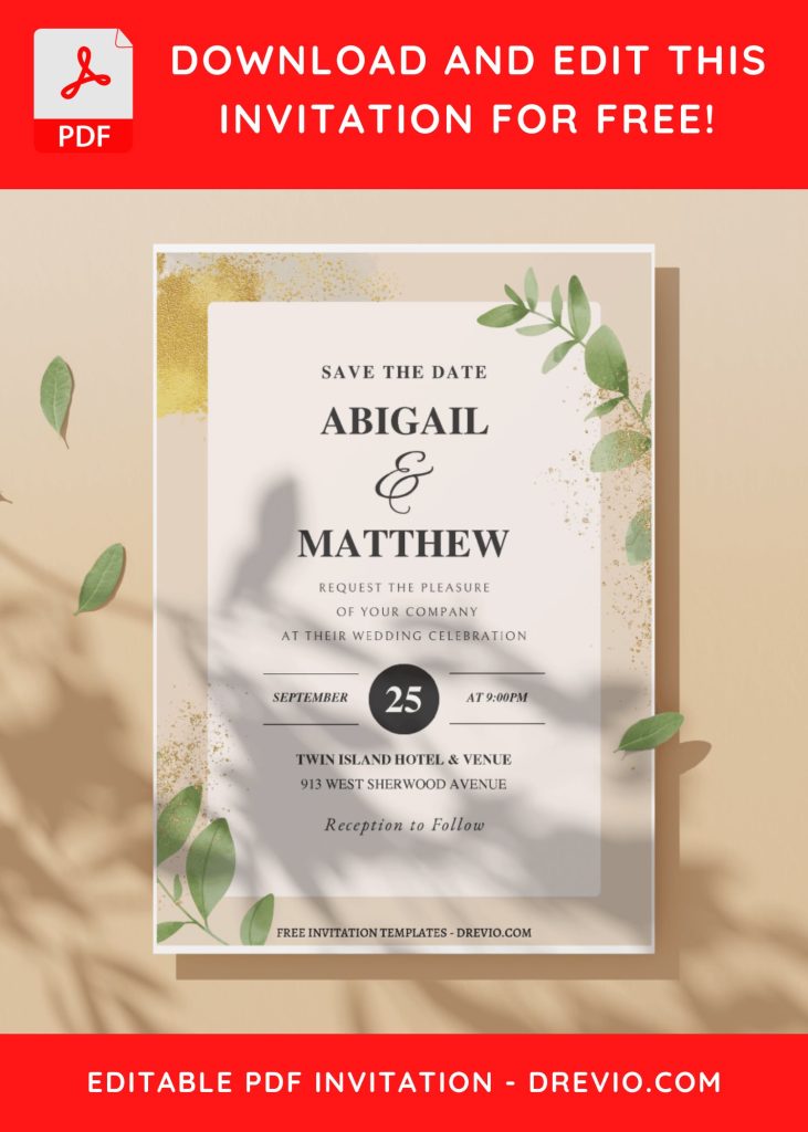 Invitation Template of (Free Editable PDF) Greenscape Romance Wedding Invitation Templates 6