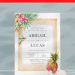 (Free Editable PDF) Tropical Plumeria Summer Wedding Invitation Templates