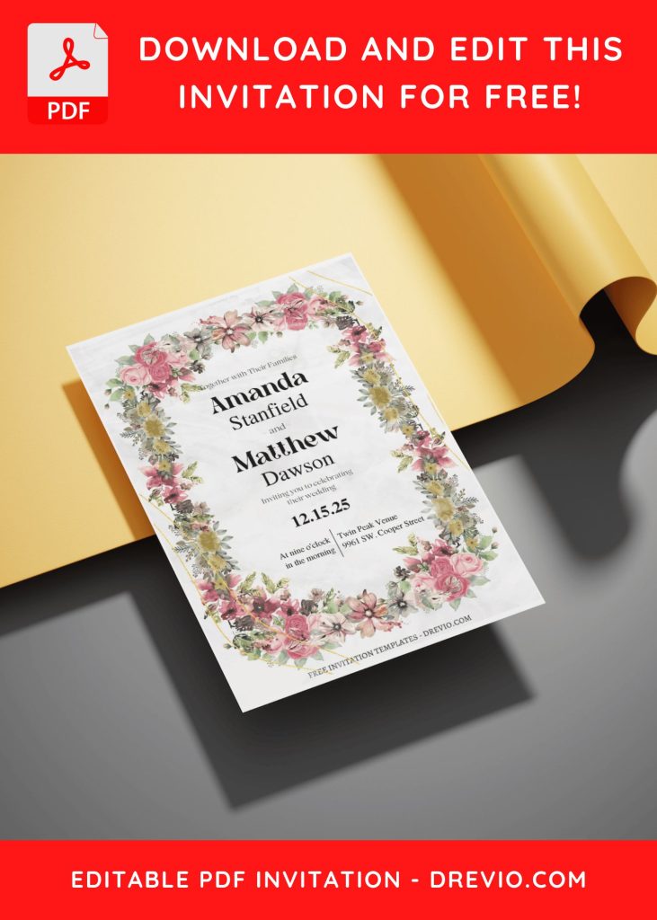 Invitation Template of (Free Editable PDF) Harmony In Nature Wedding Invitation Templates 9