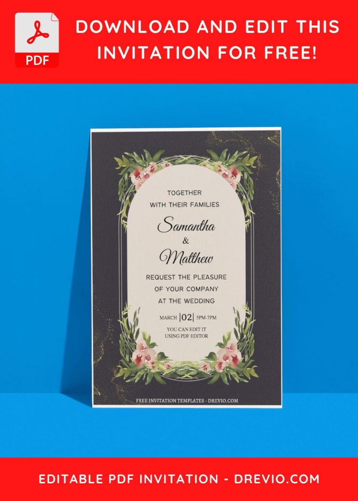 Invitation Template of (Free Editable PDF) Garden Whispers Wedding Invitation Templates 8