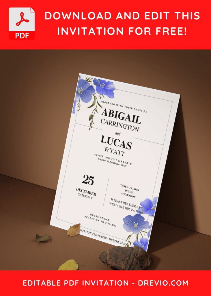 Invitation Template of (Free Editable PDF) Botanical Vows Wedding Invitation Templates 9